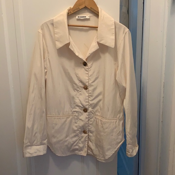 Jil Sander ivory silk shacket, size 34 - Picture 1 of 7
